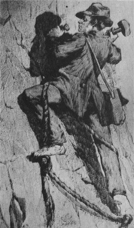 George Anderson climbing Half Dome - 1875