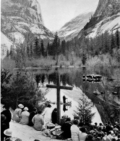 Easter Sunrise Service at Mirror Lake by Ansel Adams