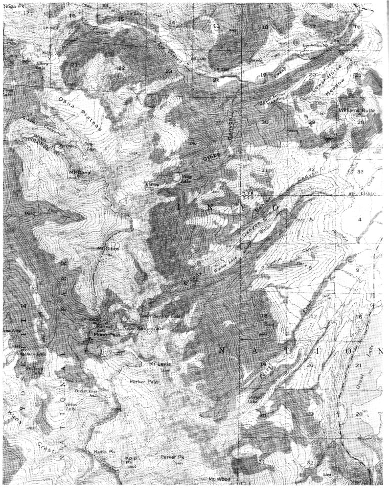 USGS Topo map showing location of Bigaman Lake