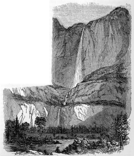 THE YO-SEM-I-TE FALL. TWO THOUSAND FIVE HUNDRED FEET IN HEIGHT. From a Photograph by C. L. Weed.