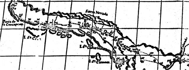 First map showing Sierra Nevada, drawn by Father Pedro Font in 1776